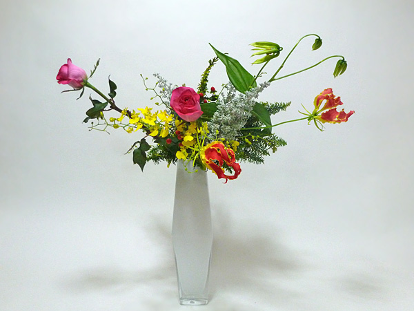 2014年12月23日火曜日、福島県郡山市・菅野草苑（かんのそうえん）教室で学ぶ根本流苑(和良)さんの作品