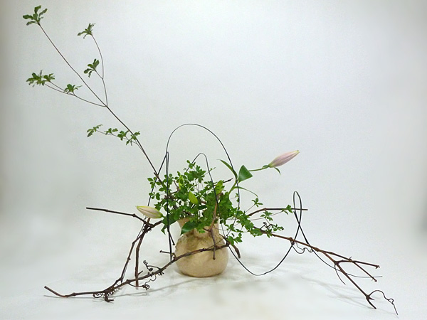 2014年7月25日金曜日、福島県郡山市・菅野草苑（かんのそうえん）教室で学ぶ根本和良さんの作品