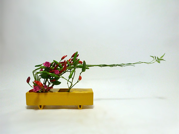 2014年11月26日水曜日、福島県郡山市・菅野草苑（かんのそうえん）教室で学ぶ根本流苑（和良）さんの作品