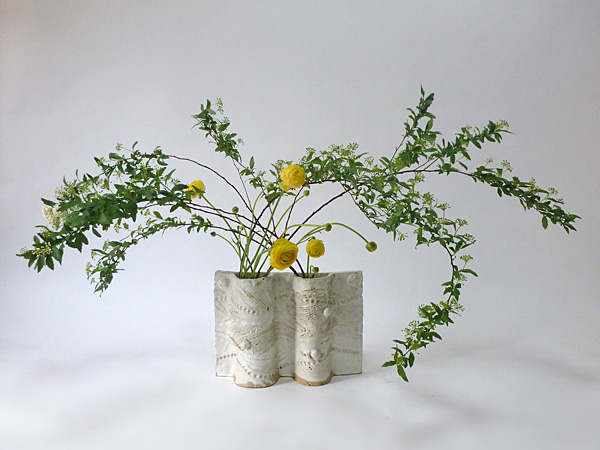 2015年4月8日水曜日、福島県郡山市・菅野草苑（かんのそうえん）教室で学ぶ本間草葵さんの作品