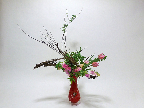 2015年2月24日火曜日、福島県郡山市・菅野草苑（かんのそうえん）教室で学ぶ根本流苑さんの作品