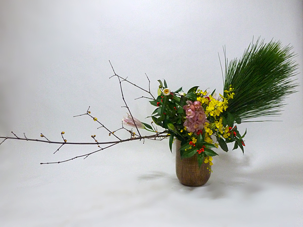 2016年1月11日月曜日、福島県郡山市・菅野草苑（かんのそうえん）教室で学ぶ根本流苑さんの作品